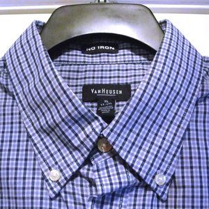 Van Heusen SS XL No Iron Purple Blue White